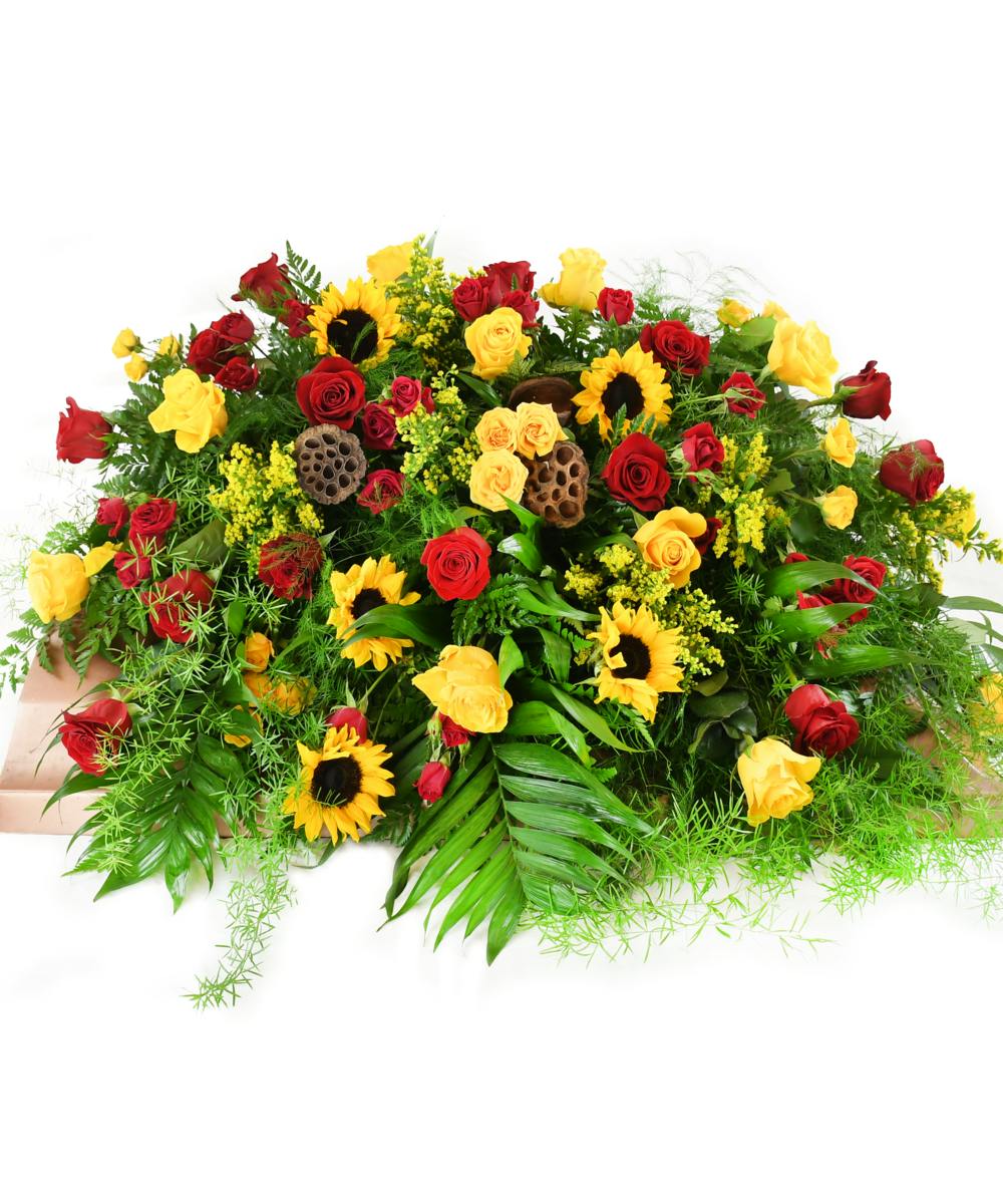 Sunflowers & Roses Casket Spray