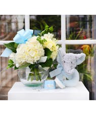 IT'S A BOY - ROSARY AND FLORAL GIFT SET