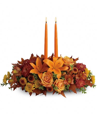 Family Gathering Fall Centerpiece Candles Same Day Delivery