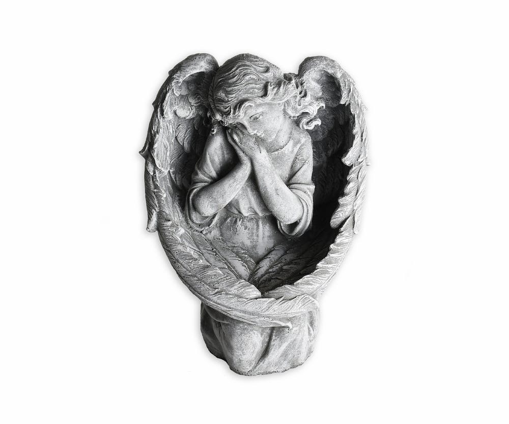 Kneeling and Praying Angel Statue