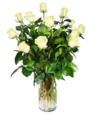 Long Stemmed White Roses - 30 inches in height
