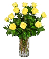 Long Stemmed Yellow Roses - 30 inches in height